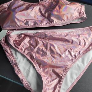 Holographic Pink Bikini Set